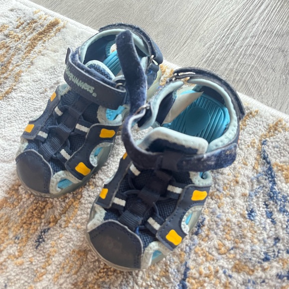 BUBBLEGUMMERS sandals for baby boy size 6.5 color Blue and orange - Picture 6 of 8